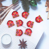 Chenkai 10PCS Red Barn Beads Silicone Charms Focal Beads