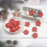 Chenkai 10PCS Red Barn Beads Silicone Charms Focal Beads