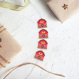Chenkai 10PCS Red Barn Beads Silicone Charms Focal Beads