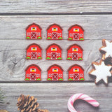 Chenkai 10PCS Red Barn Beads Silicone Charms Focal Beads