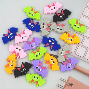Chenkai 10PCS Silicone Bat Christmas Beads Baby Teething BPA DIY Sensory Chewing