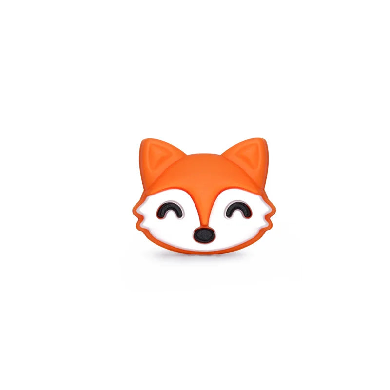 Chenkai 10PCS Fox Shaped Baby Teether Silicone Beads