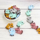 Chenkai 10PCS Silicone Deer Teether Beads BPA-Free for Baby Teething