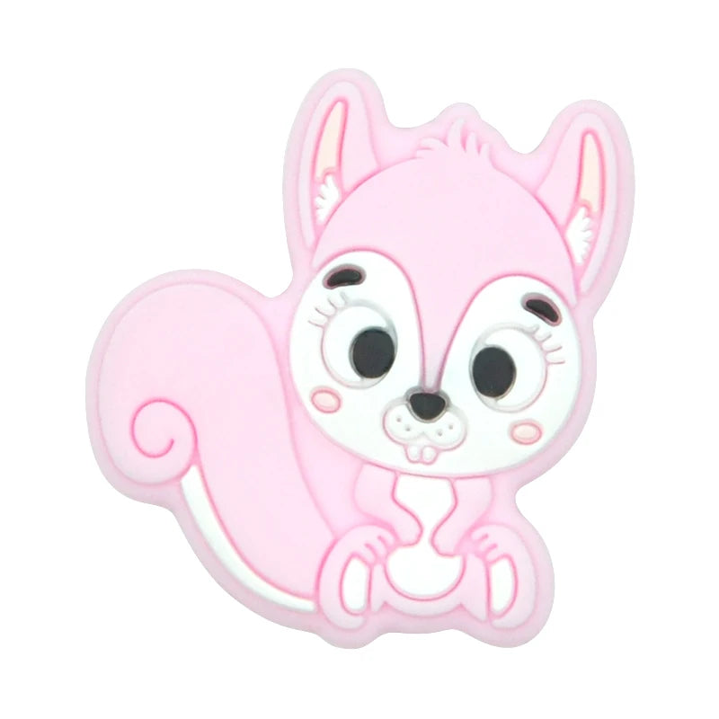 Chenkai 10PCS Squirrel Baby Teething Beads DIY Sensory Toy Accessories
