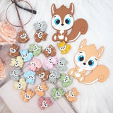 Chenkai 10PCS Squirrel Baby Teething Beads DIY Sensory Toy Accessories