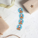 10PCS Snow Globe Santa Beads Silicone Charms for Christmas Character Jewelry