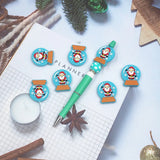 10PCS Snow Globe Santa Beads Silicone Charms for Christmas Character Jewelry