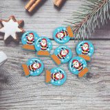 10PCS Snow Globe Santa Beads Silicone Charms for Christmas Character Jewelry