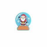10PCS Snow Globe Santa Beads Silicone Charms for Christmas Character Jewelry