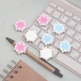 Chenkai 10PCS Snowflake Silicone Charms Beads DIY Jewelry Making