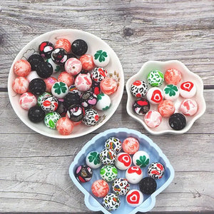 10PCS Print Focal Beads For Pen Beadable Pen Silicone Charms