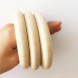 Chenkai 10pcs 4'' Wood Baby Pacifier Teether Ring DIY Infant Grasp Toy