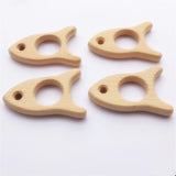 Chenkai 10pcs Baby Wooden Air Plane Teether Natural Teething Grasping Toy
