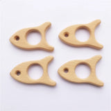Chenkai 10pcs Baby Wooden Air Plane Teether Natural Teething Grasping Toy