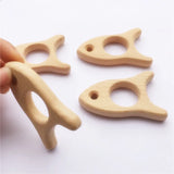 Chenkai 10pcs Baby Wooden Air Plane Teether Natural Teething Grasping Toy