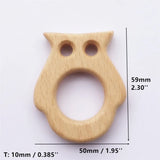 Chenkai Baby Wood Awl Animal Teether Natural Teething Grasping Toy