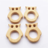 Chenkai Baby Wood Awl Animal Teether Natural Teething Grasping Toy
