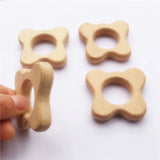 Chenkai 10pcs Baby Wood Butterfly Teether Natural Teething Toy