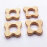 Chenkai 10pcs Baby Wood Butterfly Teether Natural Teething Toy