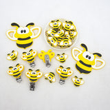 Chenkai 10pcs Bee Silicone Teething Beads BPA Chewable Dummy Necklace Toy