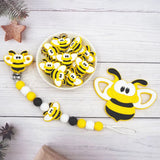 Chenkai 10pcs Bee Silicone Teething Beads BPA Chewable Dummy Necklace Toy