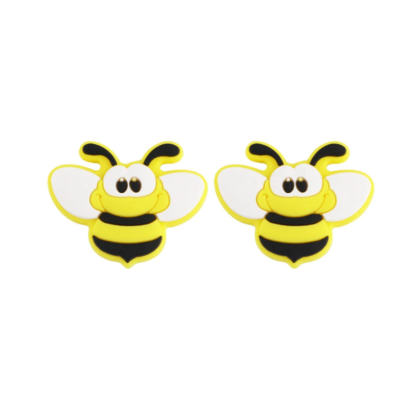 Chenkai 10pcs Bee Silicone Teething Beads BPA Chewable Dummy Necklace Toy