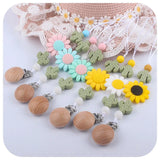 Chenkai 10pcs Cactus Beads Baby Silicone Teething Chewable Dummy Necklace