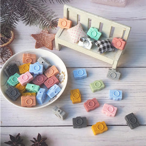 Chenkai Camera Shape Silicone Beads BPA Teething Chewable Dummy Necklace