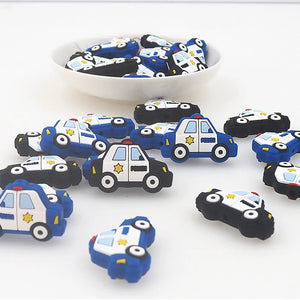 Chenkai 10pcs Cartoon Silicone Car Shape Beads BPA Infant Dummy Necklace