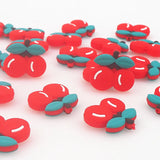 Chenkai 10pcs Cartoon Silicone Beads Cherry Shape BPA Infant Chewable Toy