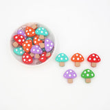Chenkai 10pcs Mushroom Shape Silicone Beads BPA Chewable Dummy Necklace Toy