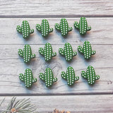 Chenkai 10pcs Cactus Shape Silicone Beads BPA Teething Dummy Necklace
