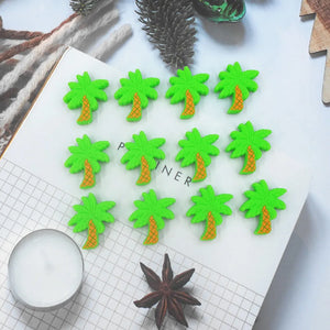 Chenkai 10pcs Coconut Tree Silicone Beads BPA Chewable Dummy Necklace