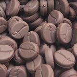Chenkai 10pcs Coffee Bean Silicone Charms Focal Beads - DIY Dummy Chain