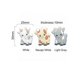 Chenkai 10pcs Goat Shaped Silicone Beads BPA Teething Dummy Necklace Toy Gift