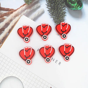 Chenkai Heart Stethoscope Silicone Beads Infant Chewable Necklace