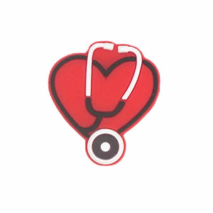 Chenkai Heart Stethoscope Silicone Beads Infant Chewable Necklace
