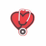 Chenkai Heart Stethoscope Silicone Beads Infant Chewable Necklace