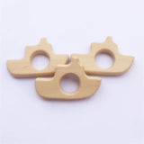 10pcs Organic Baby Wood Boat Teether Natural Teething Grasping Toy