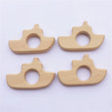 10pcs Organic Baby Wood Boat Teether Natural Teething Grasping Toy