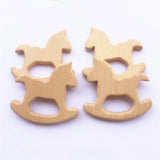 Organic Baby Wood Horse Teether Natural Teething Grasping Toy