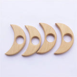 Chenkai Organic Baby Wood Moon Teether Natural Teething Toy