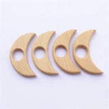 Chenkai Organic Baby Wood Moon Teether Natural Teething Toy
