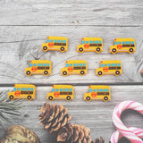 Chenkai 10pcs School Bus Silicone Teething Beads Baby Chew Toy