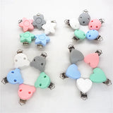 Chenkai 10pcs Silicone Baby Pacifier Teether Chain Holder Clips