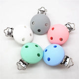 Chenkai 10pcs Silicone Baby Pacifier Teether Chain Holder Clips