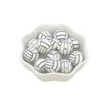 10pcs Silicone Baseball Beads Baby Teething Necklace Toy