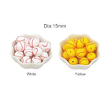 10pcs Silicone Baseball Beads Baby Teething Necklace Toy