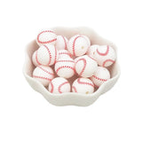 10pcs Silicone Baseball Beads Baby Teething Necklace Toy