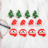 Chenkai 10pcs Silicone Christmas Beads Hat Tree Shaped Beads BPA Baby Chewable